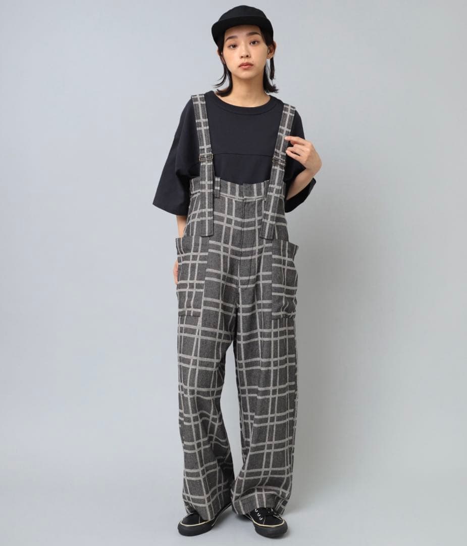 URCH RNA サスペンダーチェックパンツ