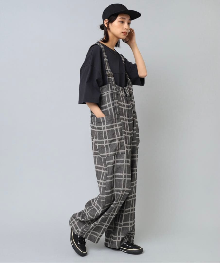 URCH RNA サスペンダーチェックパンツ