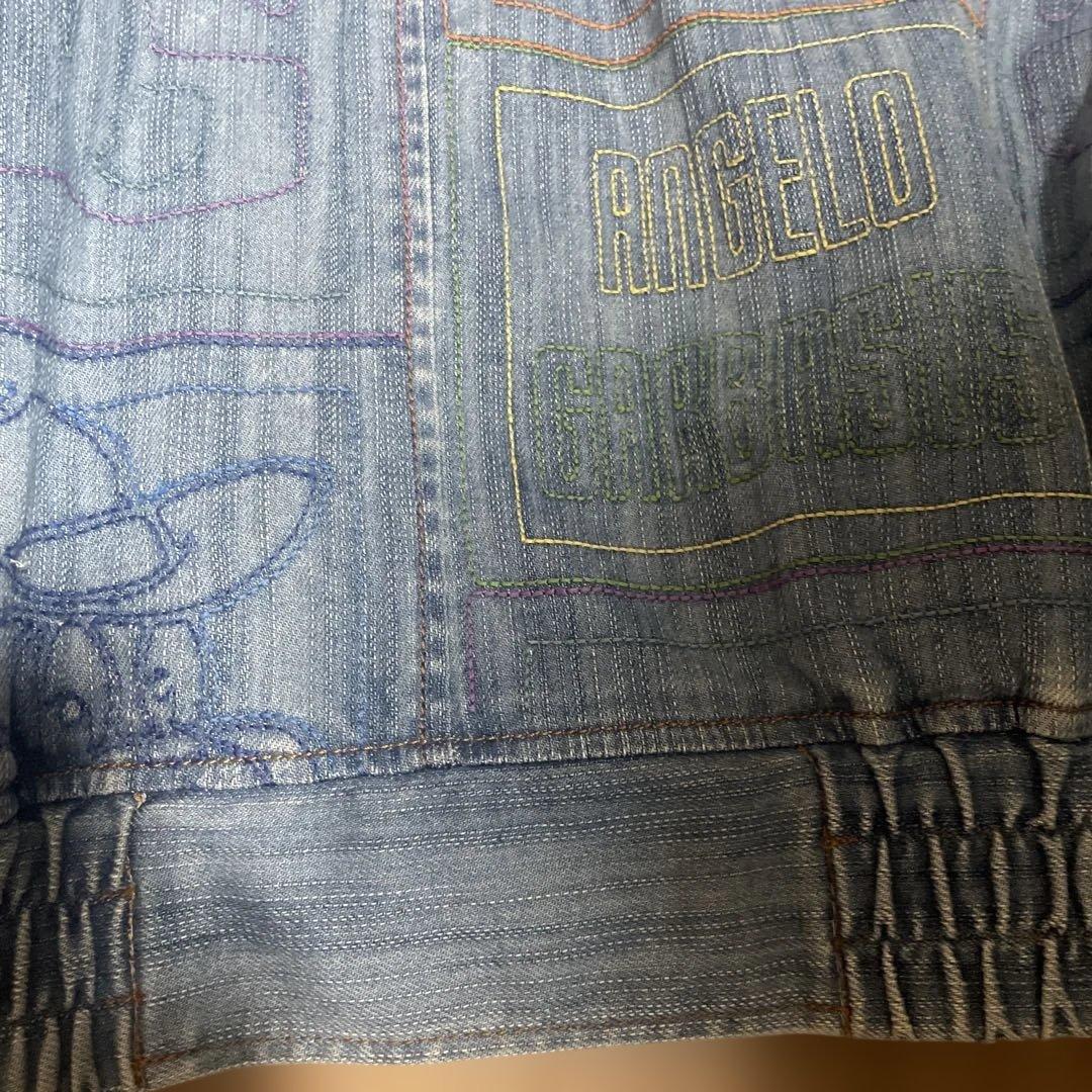 アンジェロ刺繍入りライトブルーデニムジャケットLL