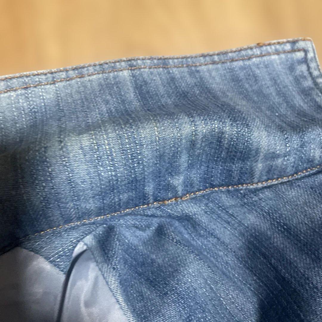 アンジェロ刺繍入りライトブルーデニムジャケットLL