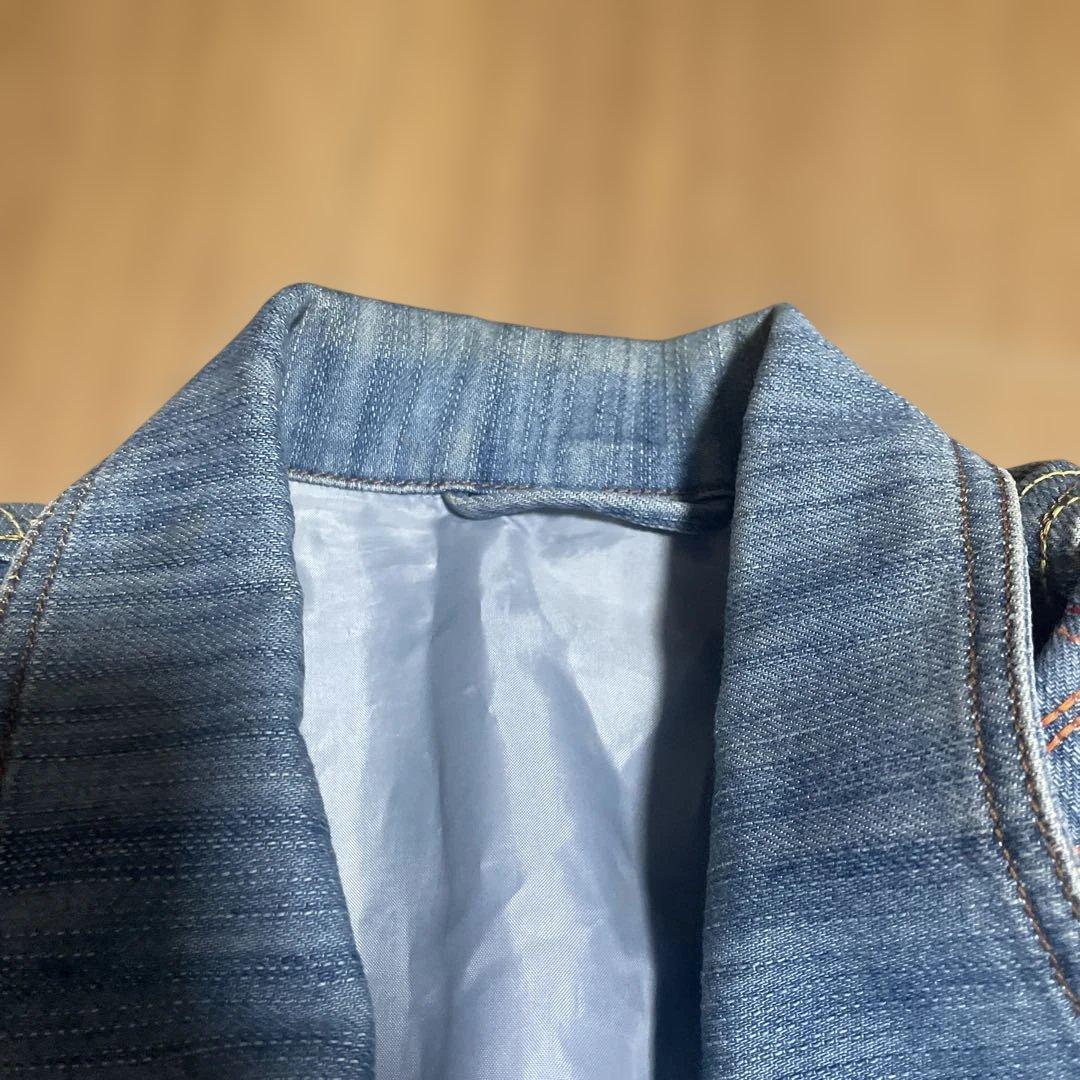 アンジェロ刺繍入りライトブルーデニムジャケットLL