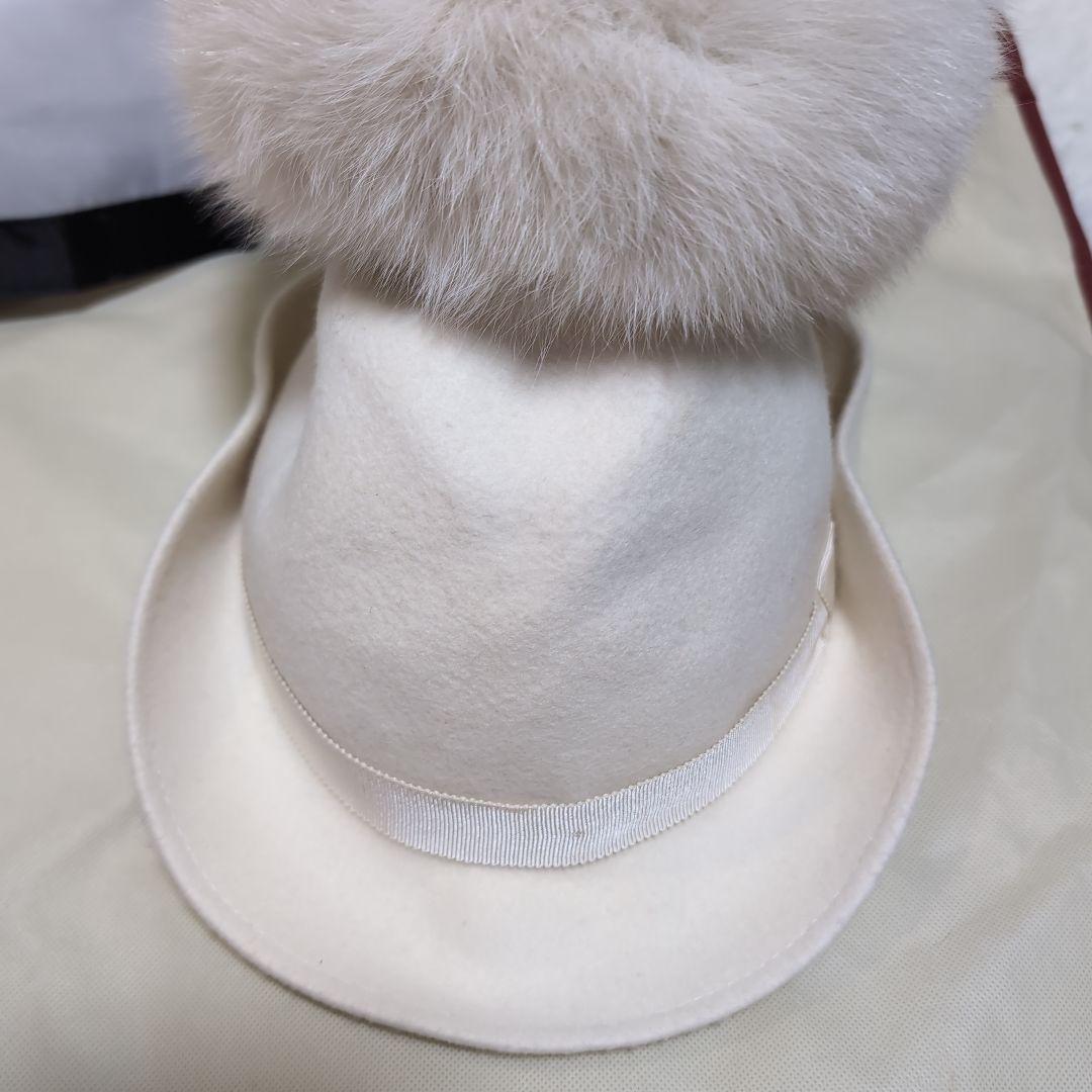 スノーホワイト❀MONCLER 国内正規品 フォックスファーウールハット