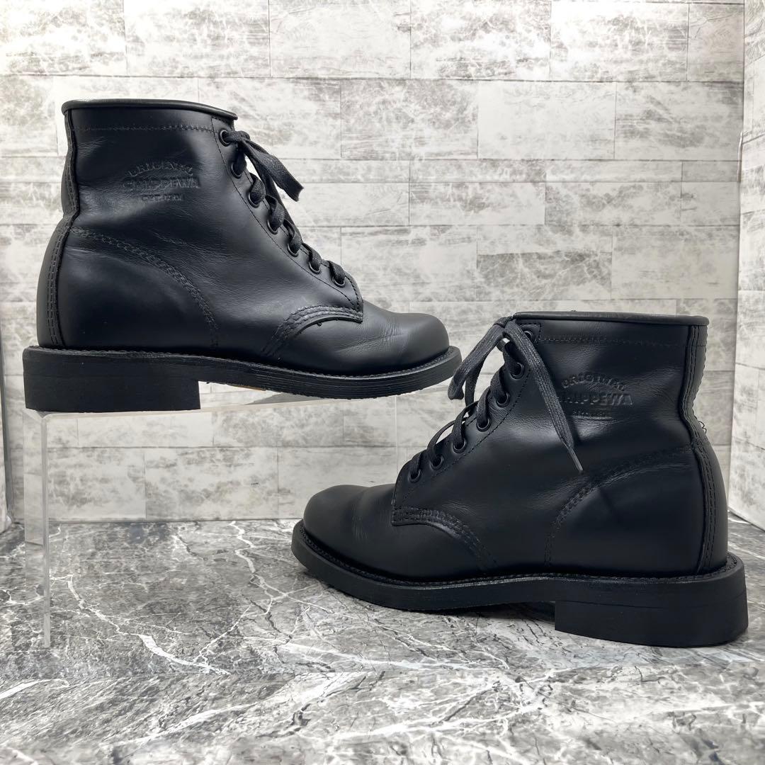 【美品】 チペワ 6インチ ユーティリティ ブーツ US7 ブラック USA製