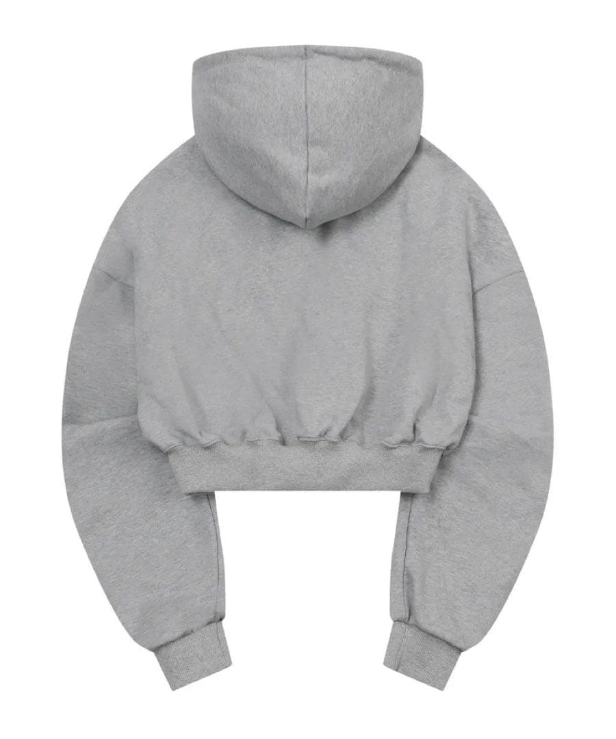 mucent グレー クロップドパーカー