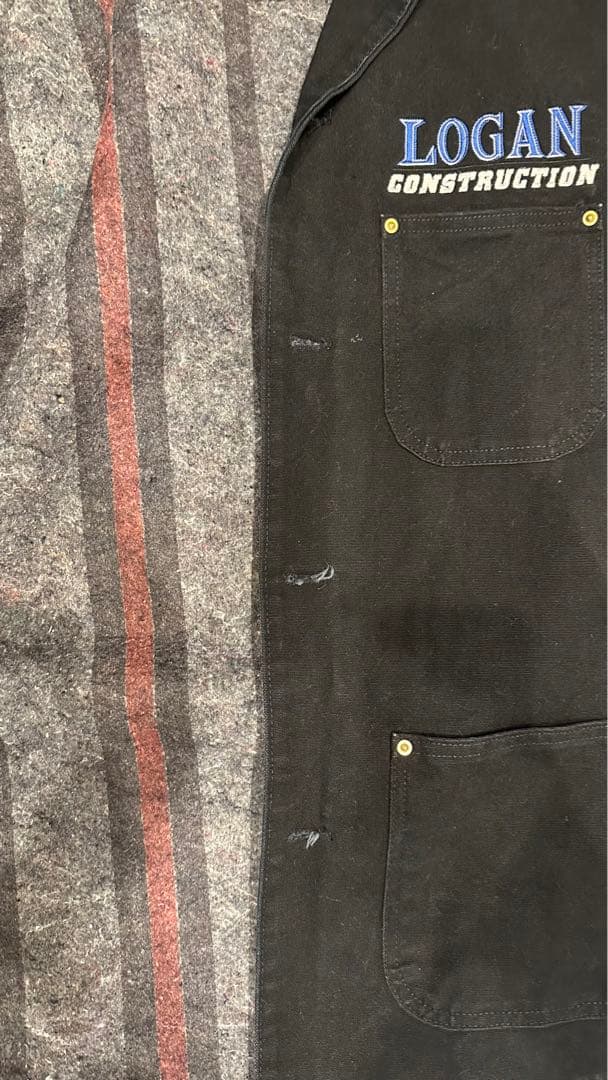 Carhartt カバーオール　ブラック　ブラウン　企業ロゴ