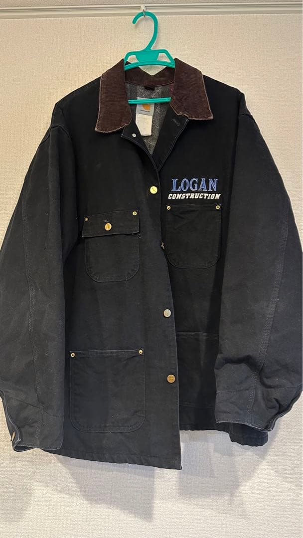 Carhartt カバーオール　ブラック　ブラウン　企業ロゴ