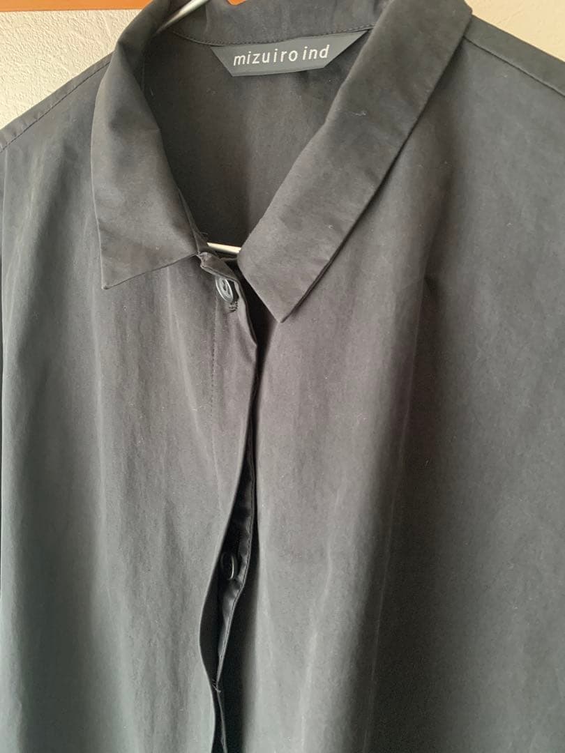 moe様　mizuiro ind 比翼ワイドシャツライクロングコート