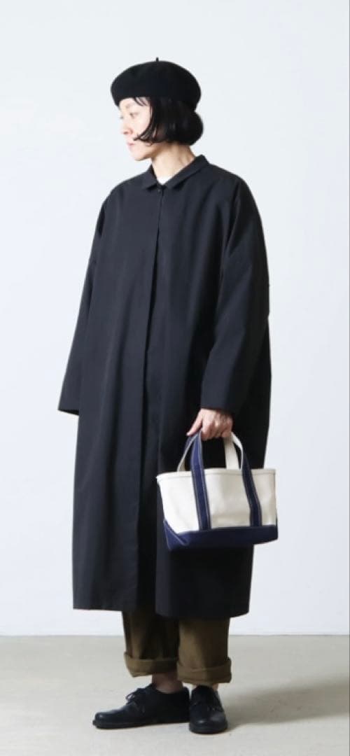 moe様　mizuiro ind 比翼ワイドシャツライクロングコート