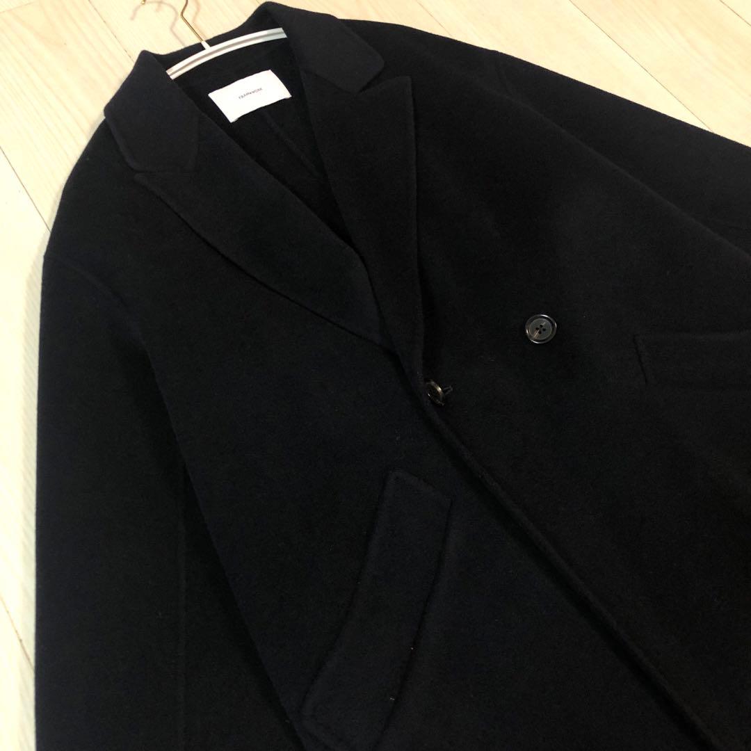 【フレームワーク】SUPER160sダブルブレストコート　ネイビー 38