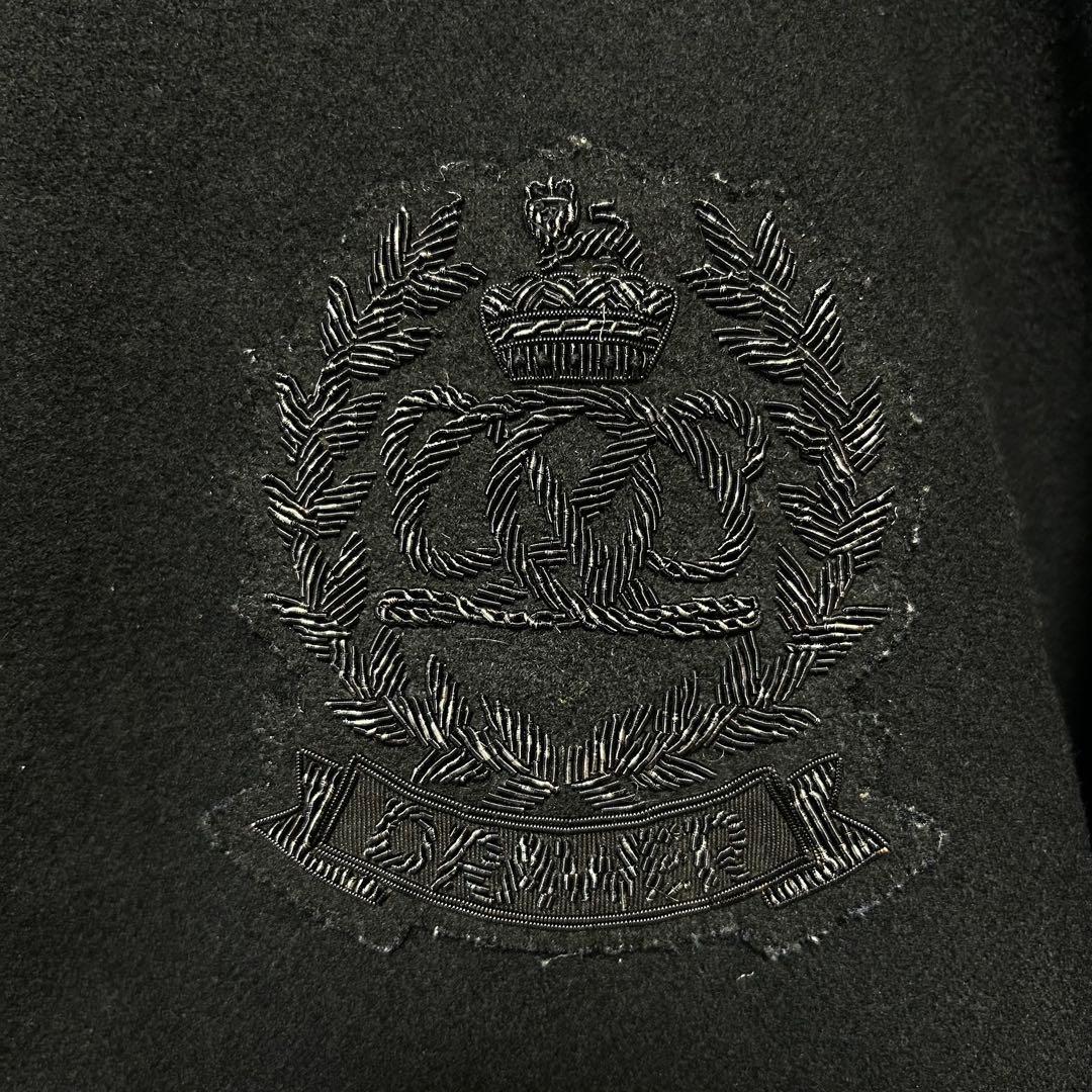 【最高峰】DRAWER 本革スタジャン　オールブラック　ウール/シルク混　38