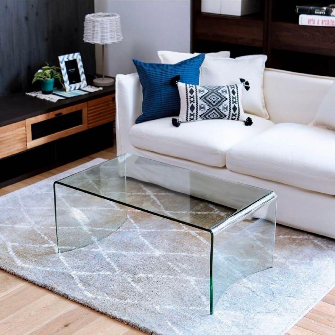 【廃盤】Francfranc ガラスローテーブル　120