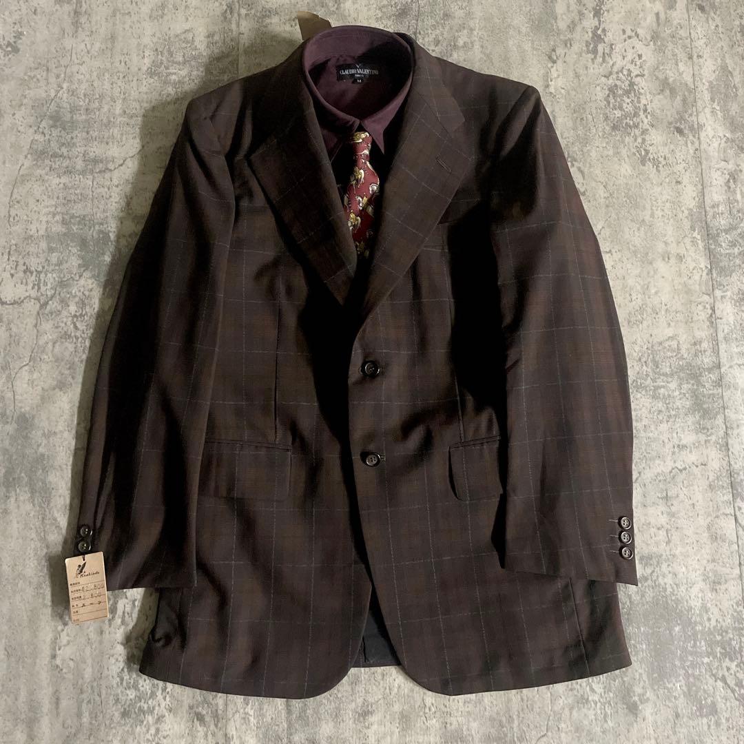 未使用 OLD GUCCI ネクタイ オッドベスト チェック柄 3ピース スーツ