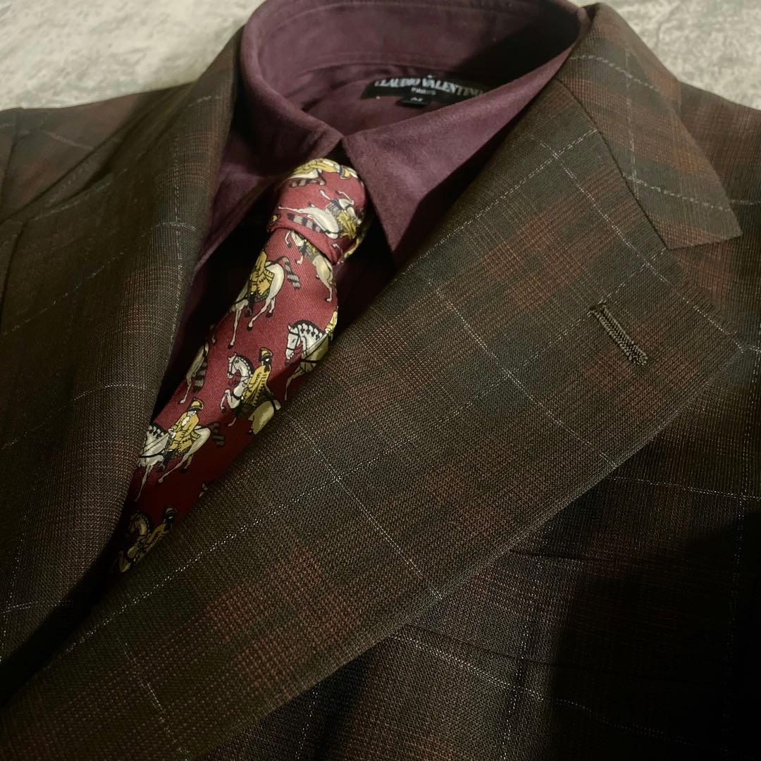 未使用 OLD GUCCI ネクタイ オッドベスト チェック柄 3ピース スーツ