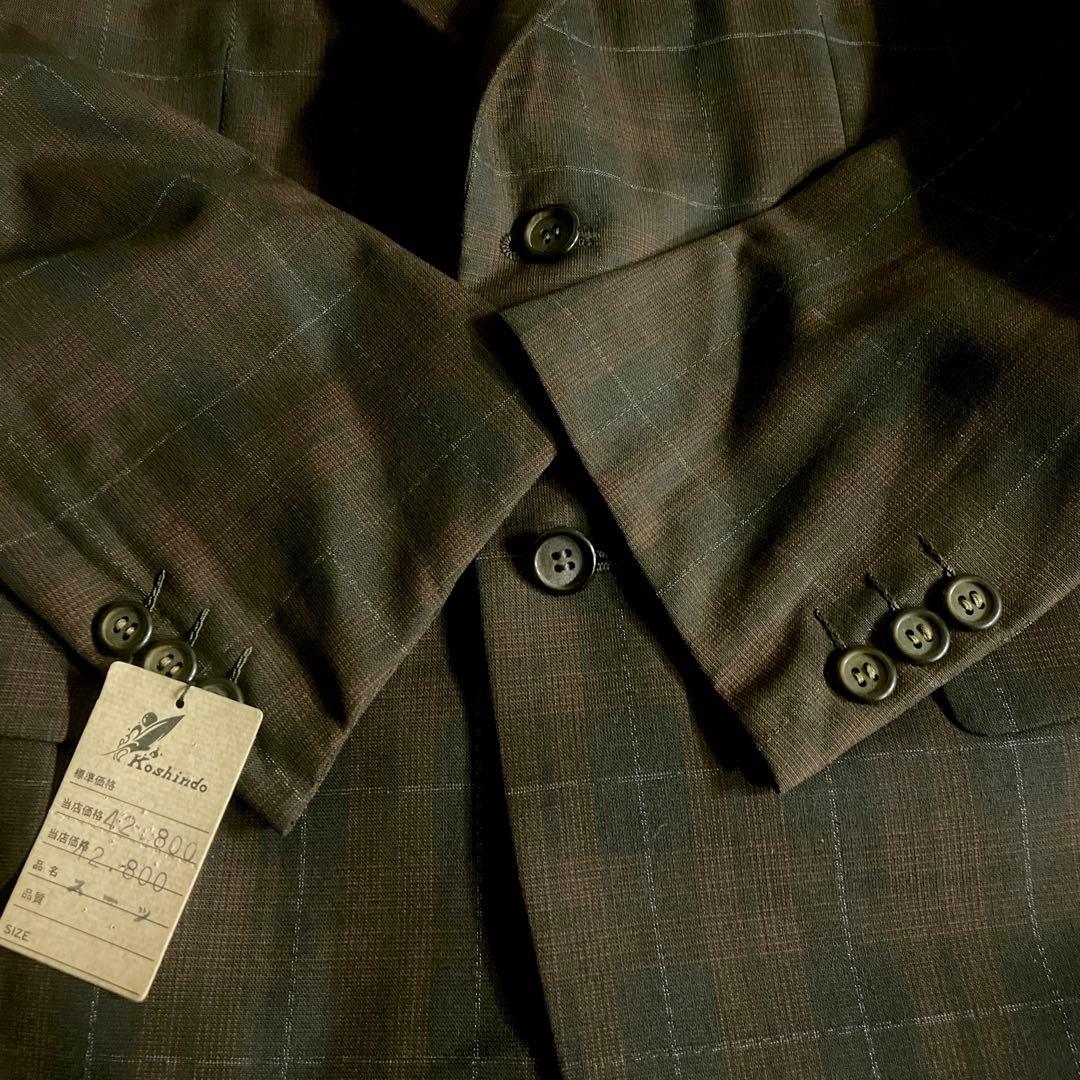 未使用 OLD GUCCI ネクタイ オッドベスト チェック柄 3ピース スーツ