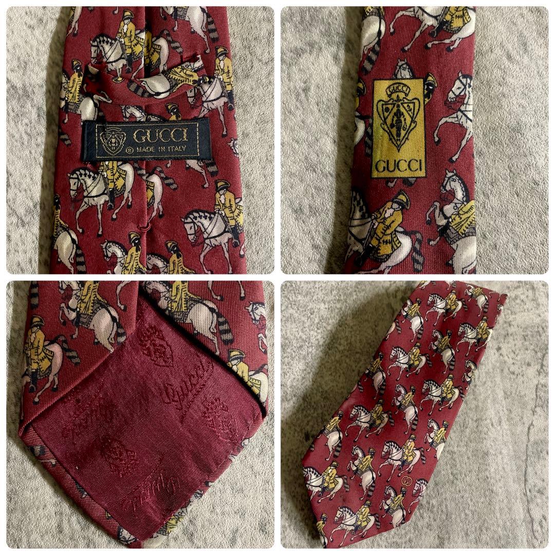 未使用 OLD GUCCI ネクタイ オッドベスト チェック柄 3ピース スーツ