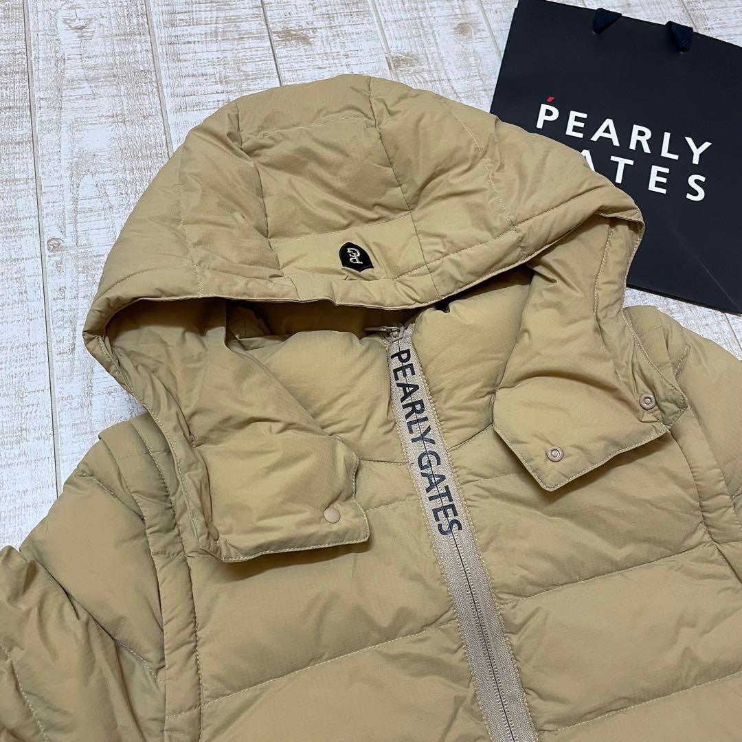 新品 パーリーゲイツ ダウンジャケット 高級 ベージュ Mサイズ（4）