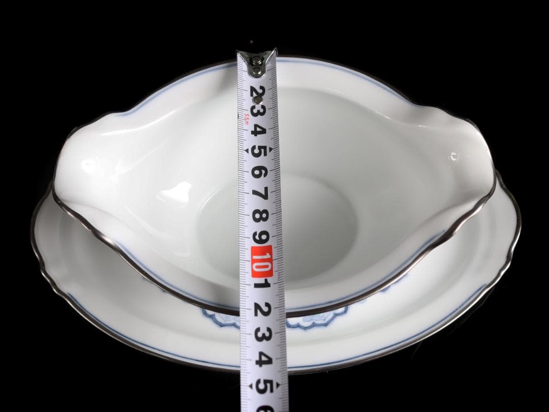 大倉陶園 呉須正倉院 スープチュリーン ソースボートプラチナ彩ハンドペイント