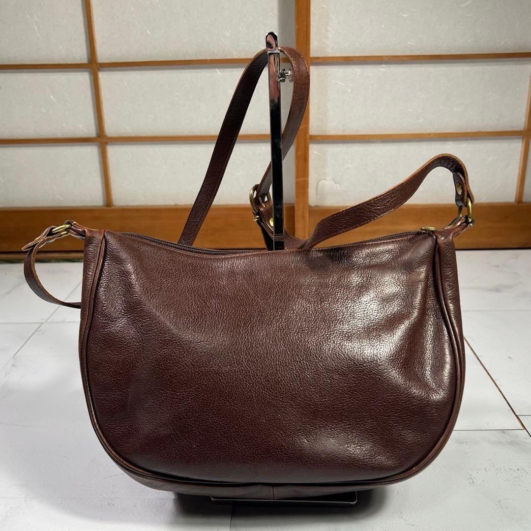 L BISONTE イルビゾンテ ハーフムーン ショルダーバッグ ブラウン