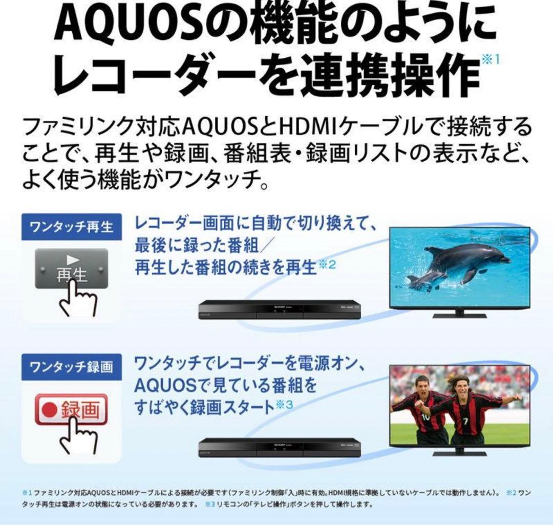 【新品未開封】SHARP ブルーレイレコーダー 2B-C20GW1 W録対応