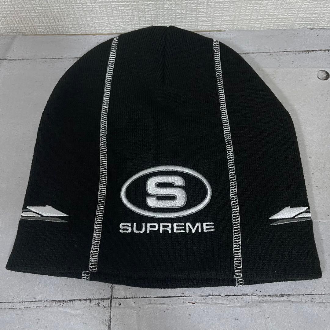 未使用品　Supreme Racing Panel Beanie \"Black\"
