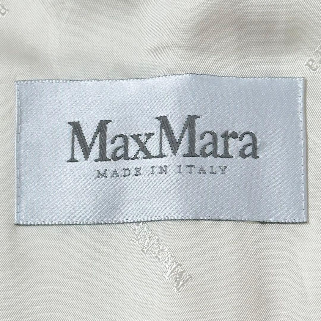 カシミヤ混❤️MaxMara 最高級ライン　ロングコート　ダブル　ホワイト　L