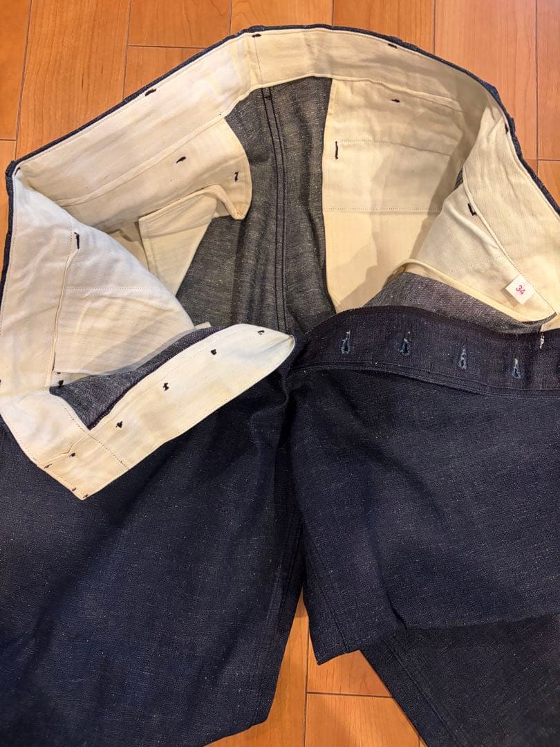 At Last&Co ネップデニムトラウザーズ34