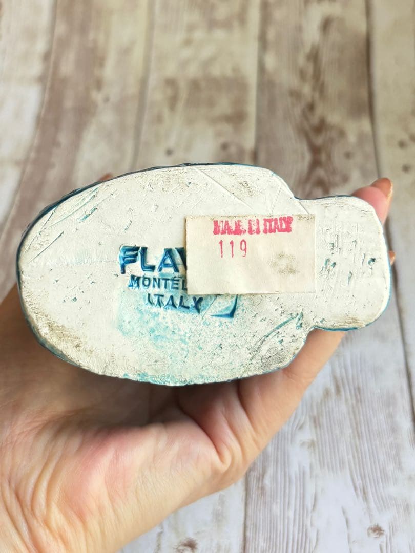 値下げ大特価⭐︎Bitossi（ビトッシ）FLAVIA青い猫の陶器置物＆灰皿