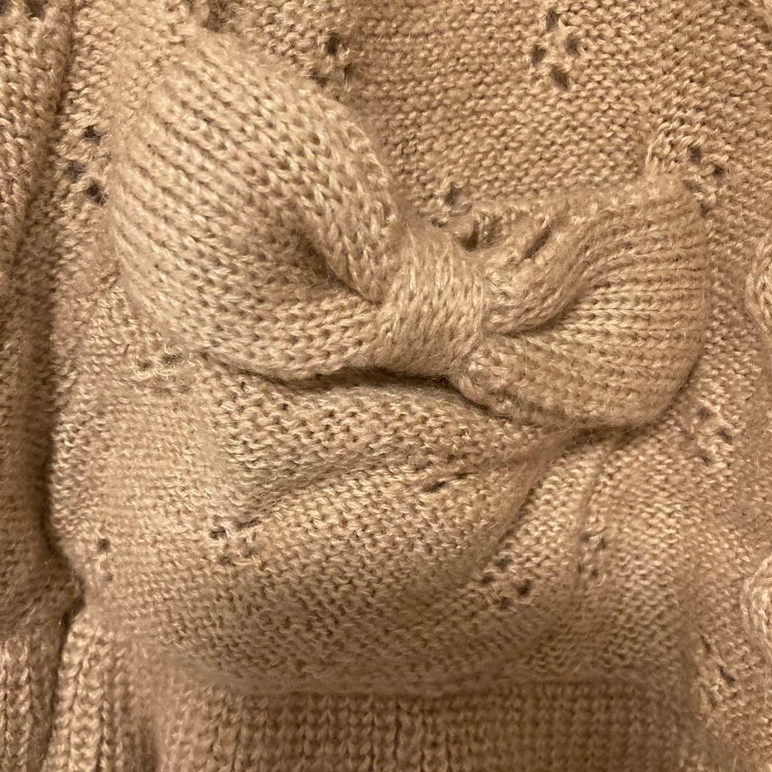 【超美品】ピンクハウス ラビットファー・レース付きケープポンチョ ベージュ❁⃘*.