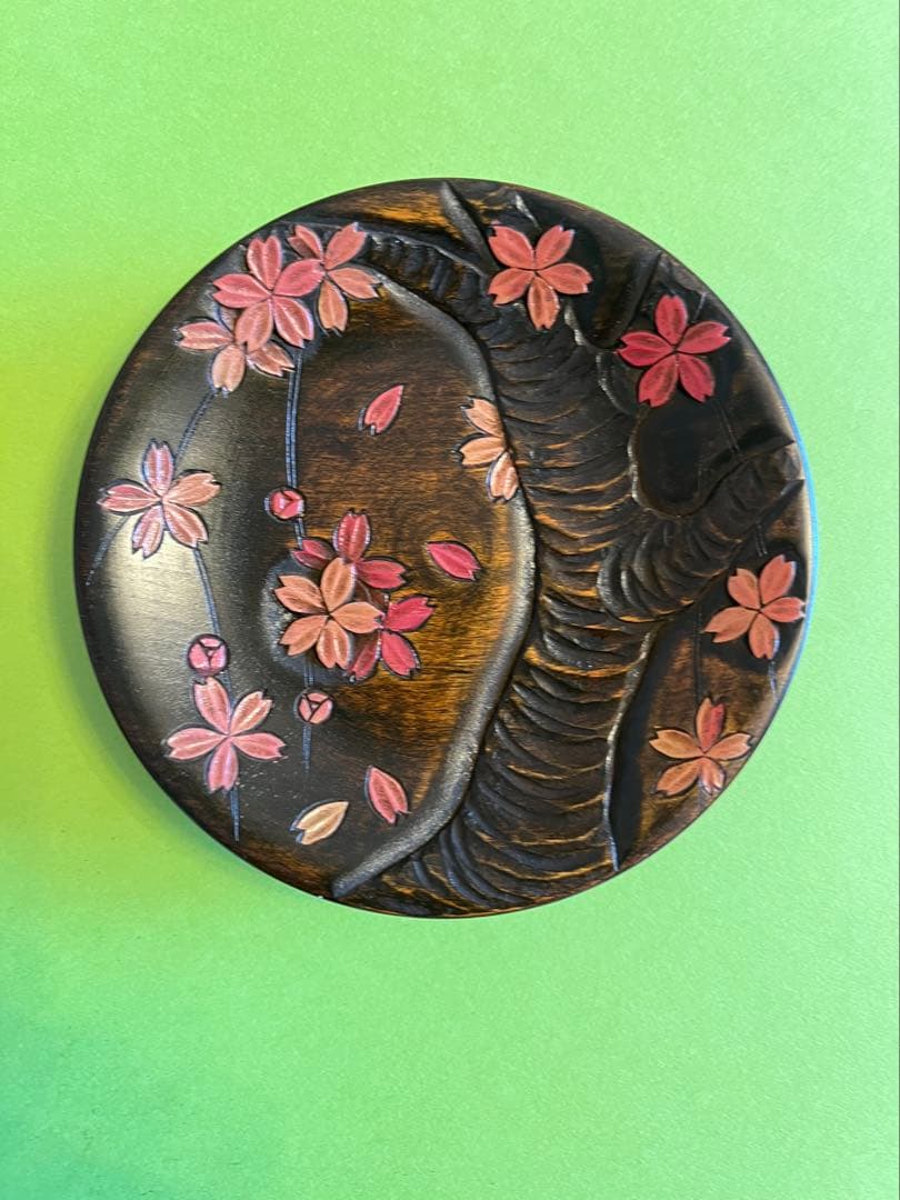 川添日記　豆皿　草木彫