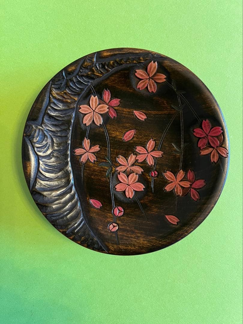 川添日記　豆皿　草木彫