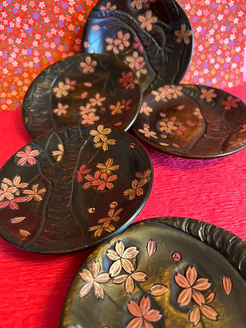 川添日記　豆皿　草木彫