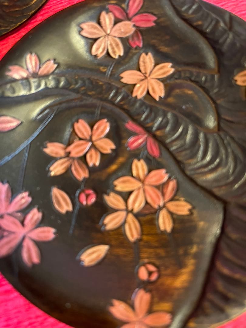 川添日記　豆皿　草木彫