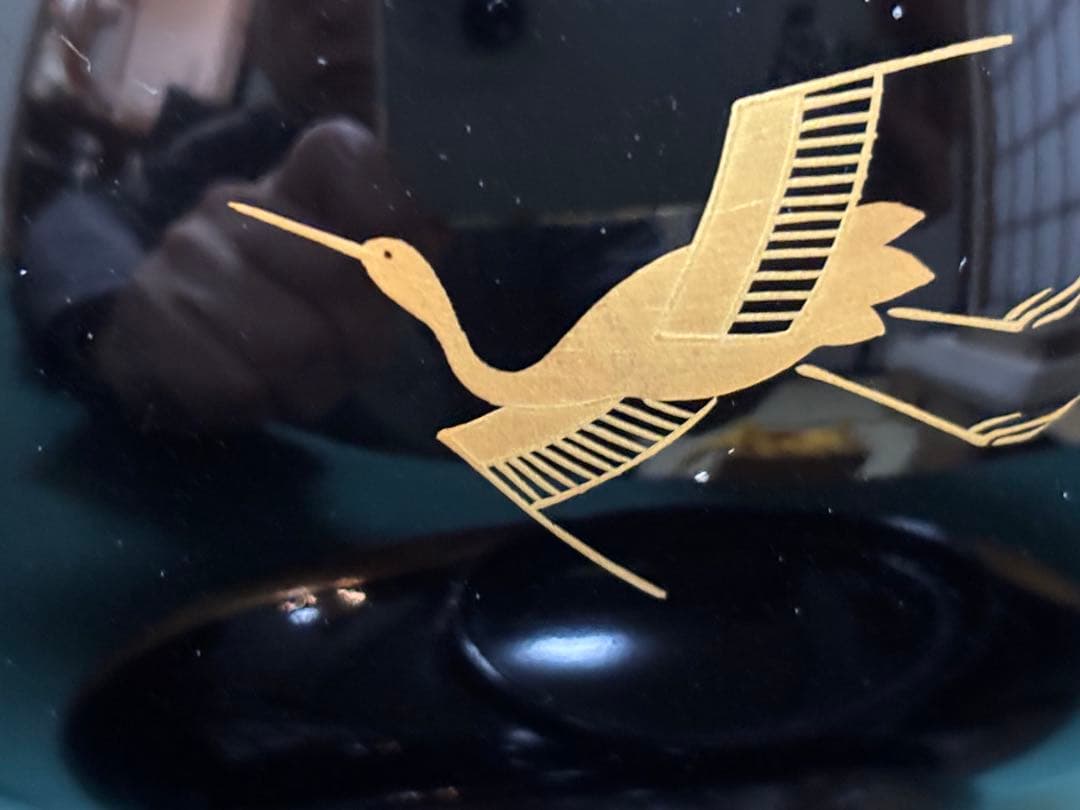 漆器 吸物椀 煮物椀 5客セット 遠山 群鶴蒔絵