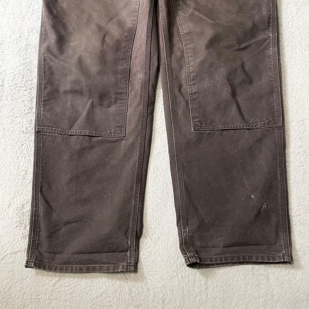 神フェード★カーハート ダブルニーダックパンツ 茶 38×34 デカ履きに抜群