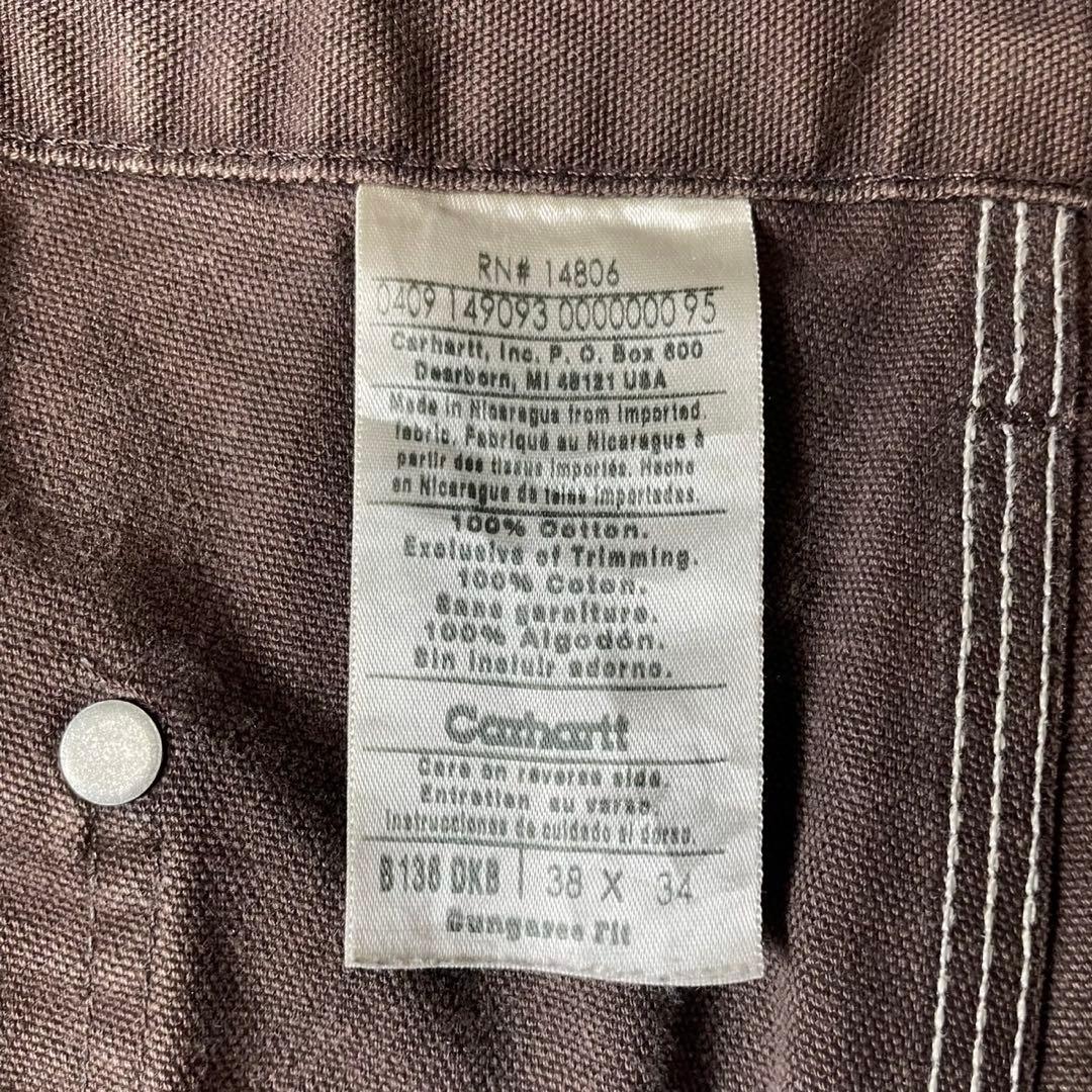 神フェード★カーハート ダブルニーダックパンツ 茶 38×34 デカ履きに抜群
