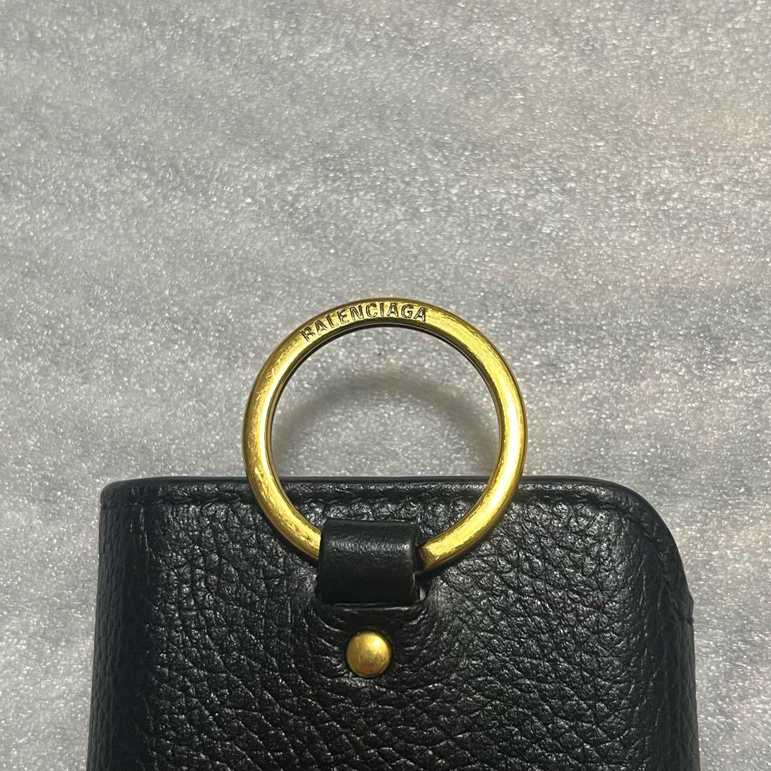 バレンシアガCashエブリデイ6連キーケース！シボ革ブラック