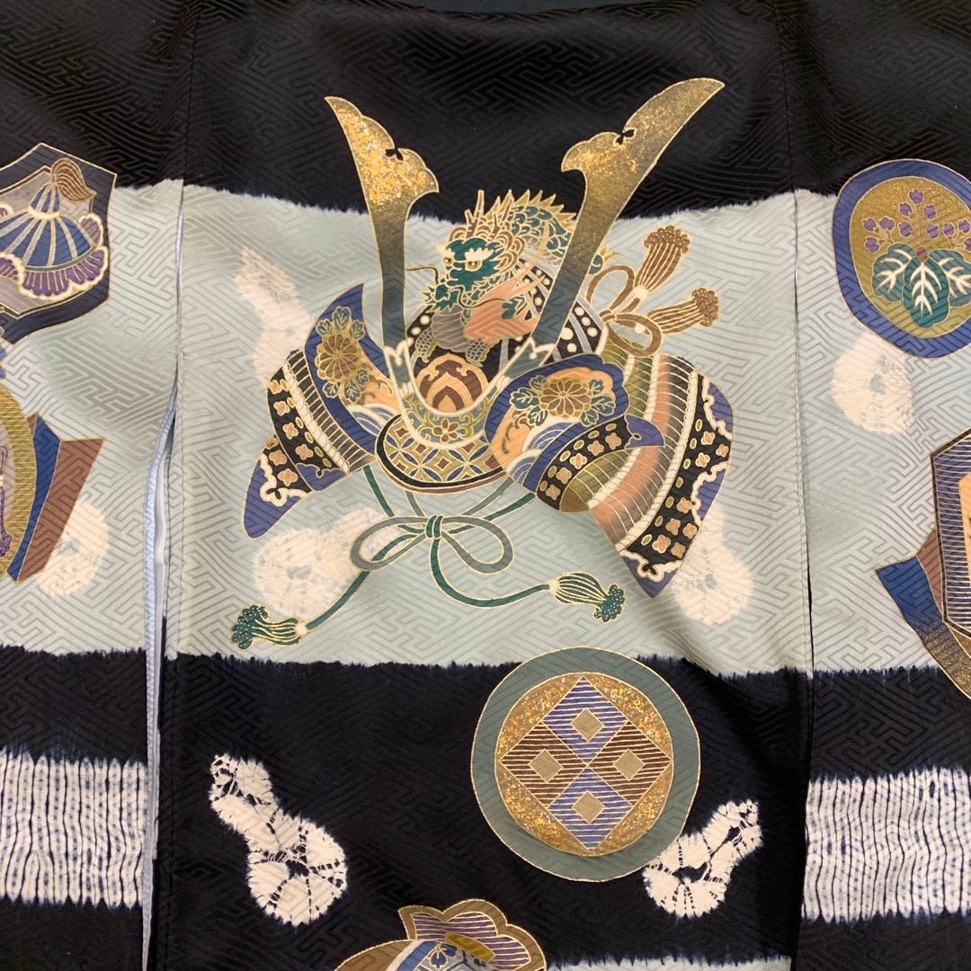 特別展示品☆新品正絹産着☆京友禅工芸染と絞り美術、特選龍兜に祝い小槌古典文