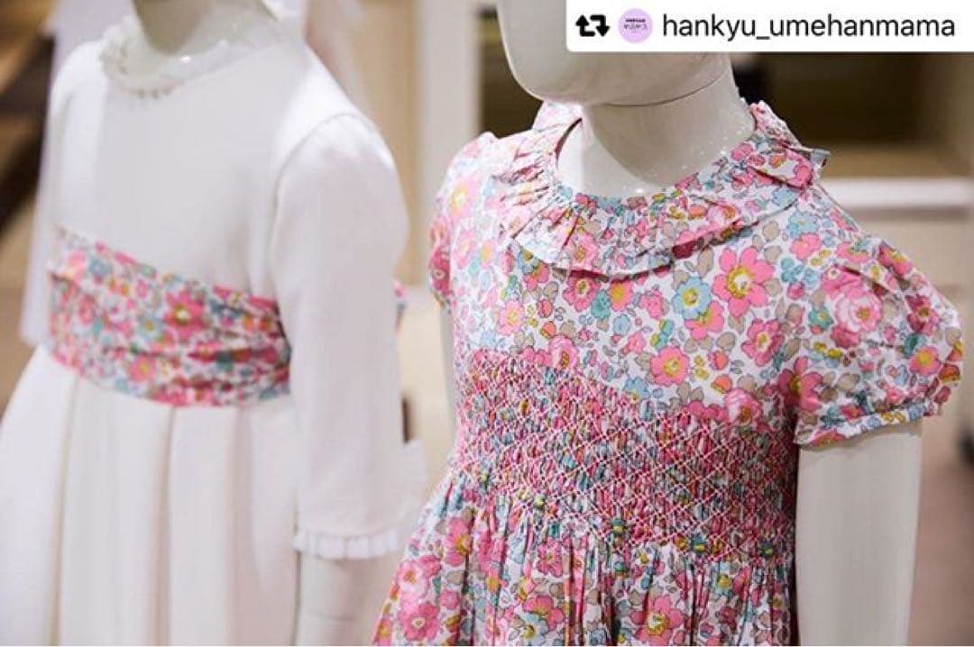 アマイアキッズ　Amaia kids リバティ　ワンピース　パフスリーブ　ピンク