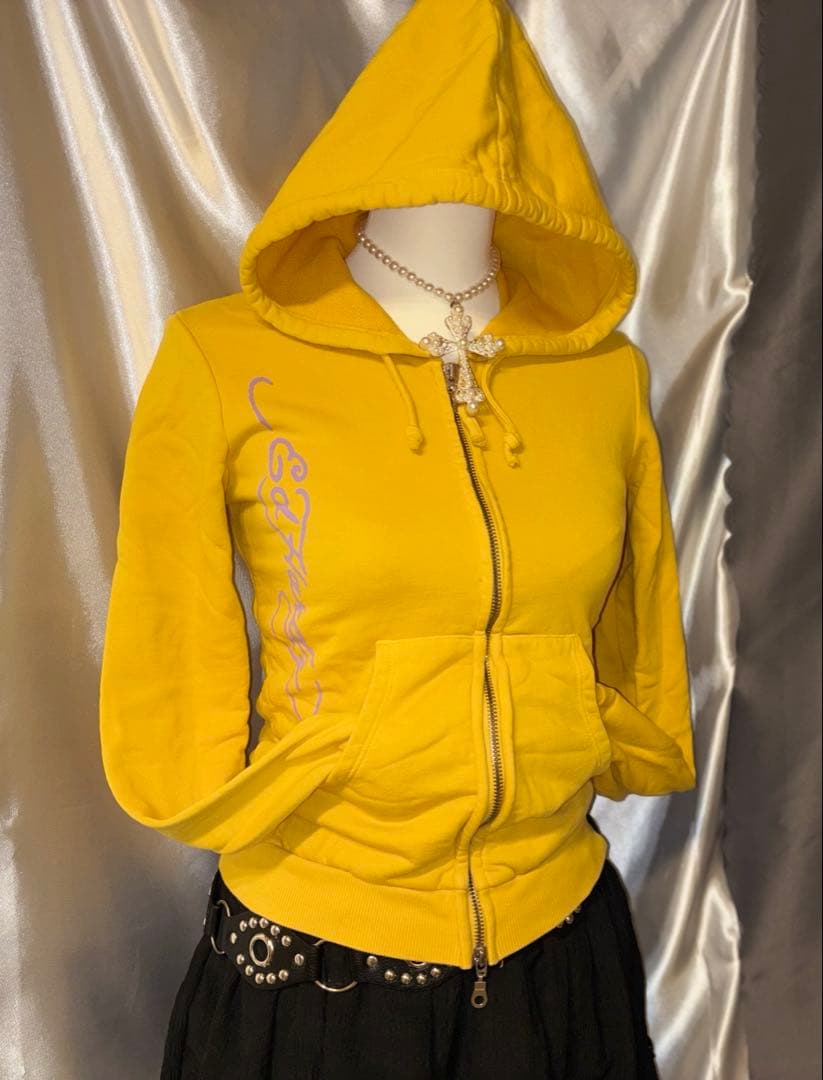 Ed hardy y2k double zip up パーカー グランジ 00s