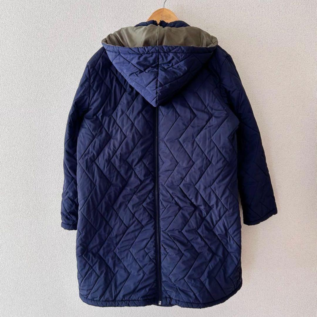 美品　Milk tea ステラ4way中綿ロングママコート　ネイビー　ダッカー