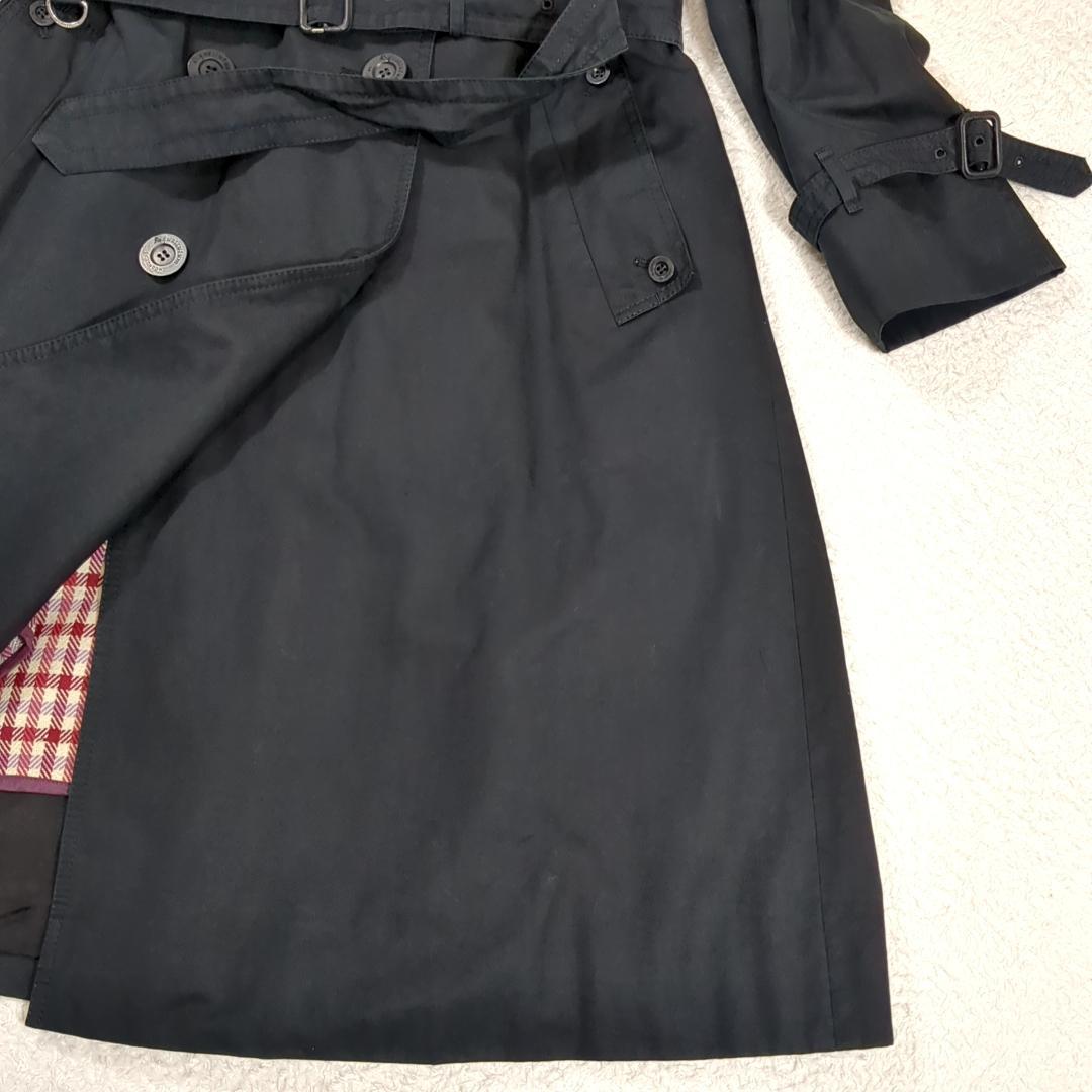 アクアスキュータム ライナー付トレンチコート 2way ベルト ブラック