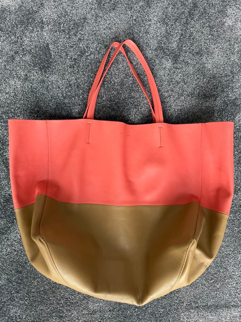 CELINE レザー トートバッグ ピンク/ベージュ