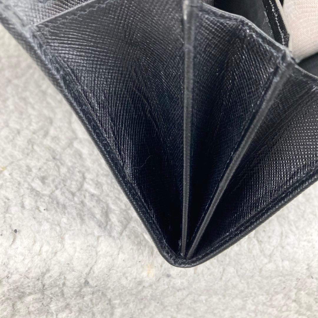 極美品✨プラダ 長財布 サフィアーノ 三角ロゴ プレート フラップ ブラック 黒