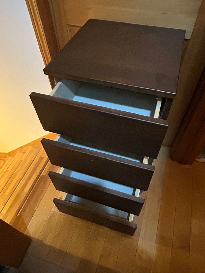 【廃盤　希少品】無印良品　４段チェスト　タンス　棚　木製　バーチ材　美品　送料込