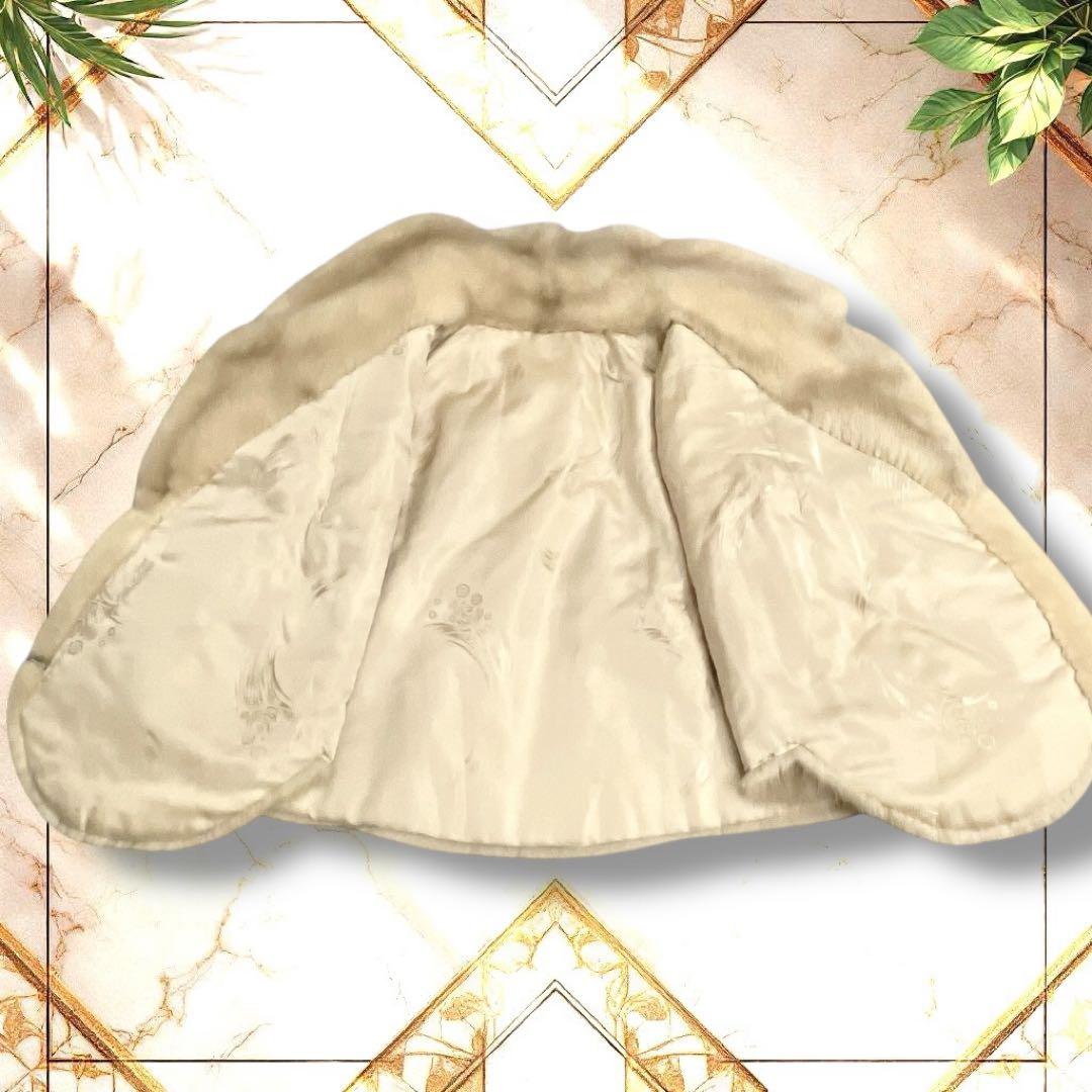【高級✨】パールミンク リアルファー　ポンチョ ケープ　本毛皮　毛並み◎