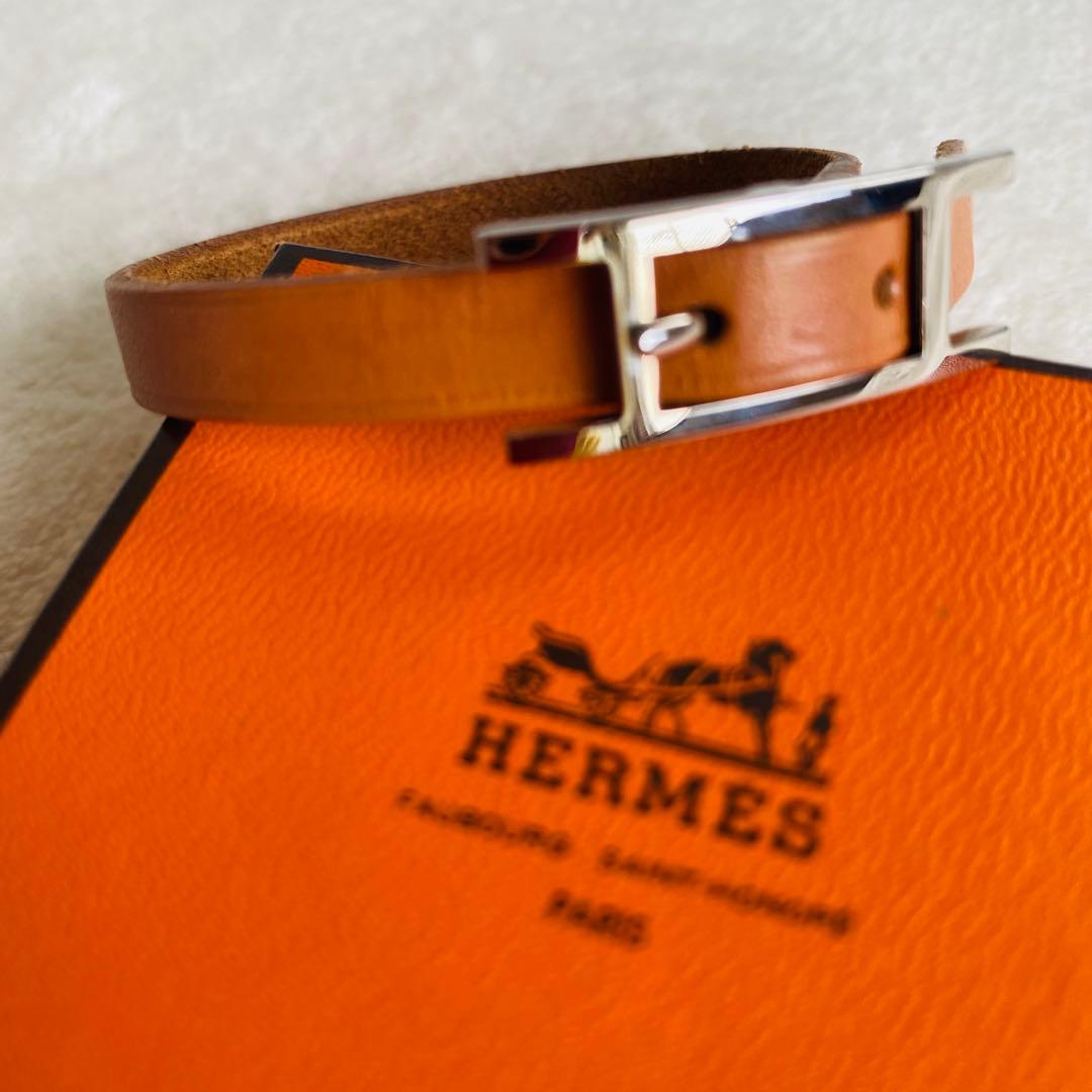 エルメス HERMES レザーブレスレット Hモチーフ アピ 美品 箱付
