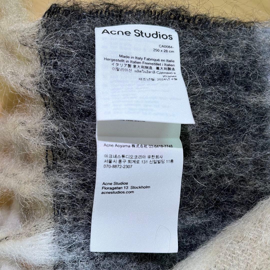 Acne Studious モヘアチェックスカーフ　マフラー