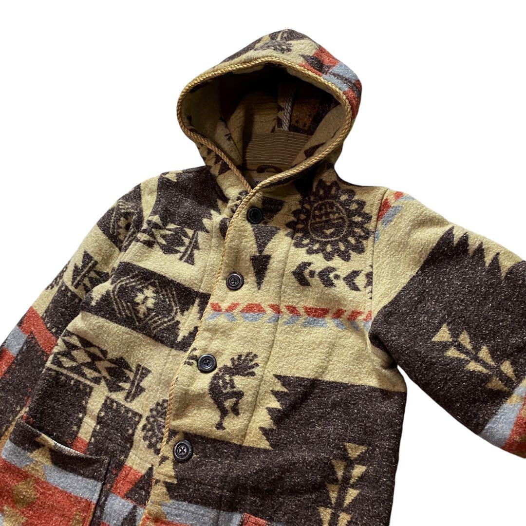キャピタル ネイティブ柄 ウール ブランケット コート ダッフルコート