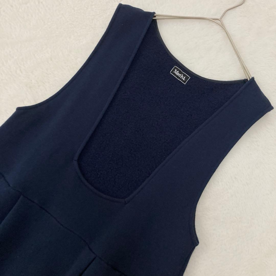 【ぽん】美品☆Mochiモチ　スウェットジャンパースカート　ネイビー