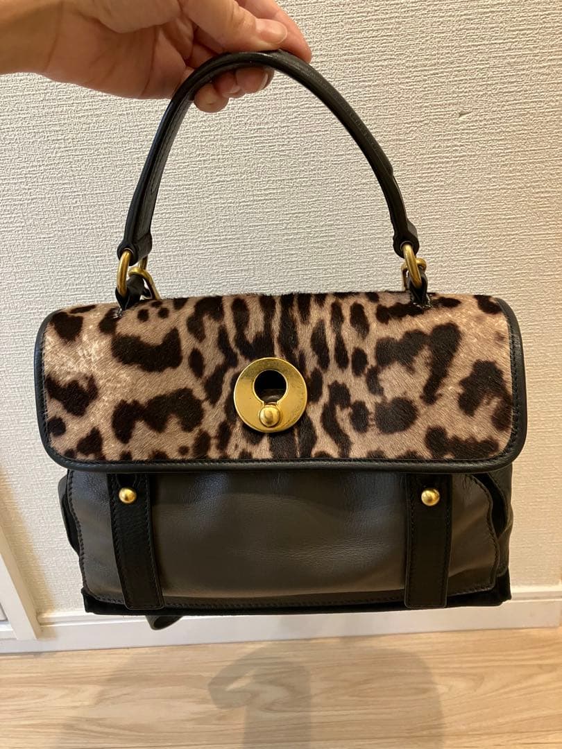【レア】イヴサンローラン ヒョウ柄バッグ ミューズトゥ